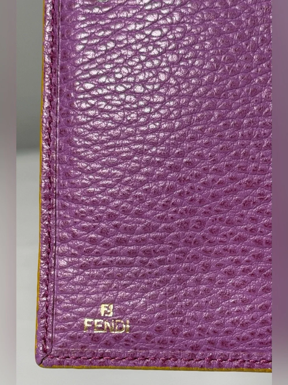 Fendi purple pebbled leather wallet - Picture 6 of 16
